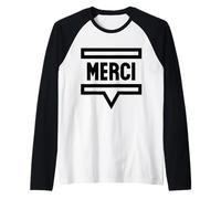 Merci Français Thank You Manche Raglan