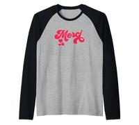 Merci French Paris Citation Français Donne Français Cadeau Manche Raglan
