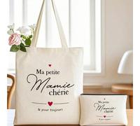 Merci, Grand-mère, pour tous les merveilleux moments que tu m'as offerts. Sac fourre-tout imprimé, sac de courses en canevas, sac à épaule pour femme, cadeau pour maman, plage petite trousse à maquill