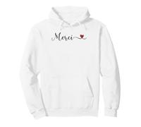 Merci Heart Cute Handwritten Typographie Cadeau Sweat à Capuche