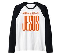 Merci, Jésus, chrétiens, Dieu Aime, Foi, Hommes, Femmes, Filles, garçons Manche Raglan