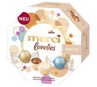 Merci Lovelies White chocolats emballés individuellement 4 fois 185g
