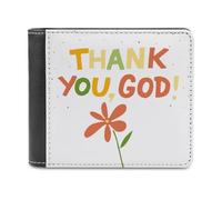 Merci Mon Dieu avec ce Portefeuille Fleuri | Portefeuille chrétien en Cuir PU pour Hommes et Femmes | Cadeau inspirant pour Les croyants
