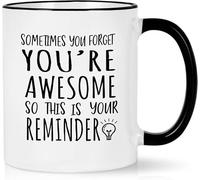 Merci, parfois vous oubliez que vous êtes génial, tasse inspirante pour les femmes, anniversaire pour les femmes et les hommes, tasse à café amusante pour les femmes, les hommes, les collègues, les em