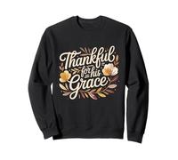 Merci pour Sa Grâce, Christian Fall Faith Sweatshirt