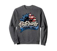 Merci Veterans Day Service Sunflower US Flag Patriotic Sweatshirt
