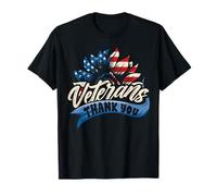 Merci Veterans Day Service Sunflower US Flag Patriotic T-Shirt