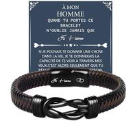 Merclix Cadeau Homme Bracelet pour Papa, Grand-Père, Mari, Copain - Saint Valentin, Fête des Mères, Noël