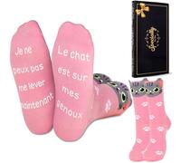 Merclix Chaussettes Chat Femme 39 42 Rigolotes Cadeau Chat Pour Fille Idee Cadeau Femme Original Utile Noel Anniversaire Saint Valentin Rigolo Humour