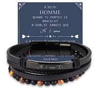 Merclix Idee Cadeau Homme Amour Bracelet Cadeau pour Son Copain Couple Mari Amoureux Original Saint Valentin Noel Anniversaire