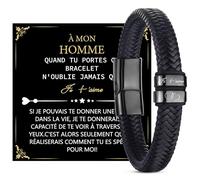 Merclix Idee Cadeau Homme Original Utile Amour Bracelet Homme Cuir Cadeau Saint Valentin Copain Mari Anniversaire St Valentin Noel