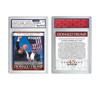Mercollection Carte d'évaluation 2024 du président américain Donald Trump Assassination Failure Rating Card Fight Collectible Card Supporter Fan Cadeau commémoratif