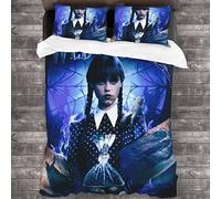 Mercredi Addams Housse de Couette en Microfibre Hypoallergique avec 2 Couverture d'oreiller pour Adultes Enfants(200*200,50*75)-A8