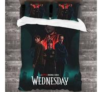 Mercredi Addams Housse de Couette en Microfibre Hypoallergique avec 2 Couverture d'oreiller pour Adultes Enfants(200*200,50*75)-A3