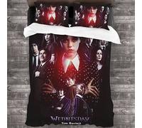 Mercredi Addams Housse de Couette en Microfibre Hypoallergique avec 2 Couverture d'oreiller pour Adultes Enfants(200*200,50*75)-A26