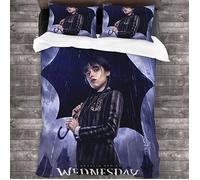 Mercredi Addams Housse de Couette en Microfibre Hypoallergique avec 2 Couverture d'oreiller pour Adultes Enfants(200*200,50*75)-A5