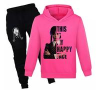 Mercredi Addams Série TV Sweat à Capuche et Pantalon Set, Unisexe 100% Coton Deux pièces Sets Hiver Chaud à Capuche pour Enfants Garçons Filles