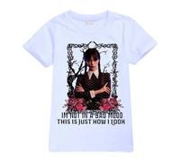 Mercredi Addams T-Shirt, Tee Tops Manches Courtes Casual Loose Fit Unisexe Costume Vêtements pour Cadeau pour Enfants garçons Filles