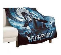 Mercredi Couverture en flanelle Addams super douce en peluche pour lit et canapé 127 x 101 cm
