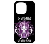 Mercredi on Wednesday we Wear Black Gothic Halloween Night Coque pour iPhone 15 Pro
