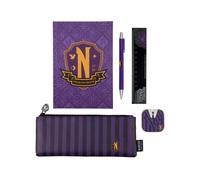 Cinereplicas Mercredi - Set de 5 accessoires de papeterie Académie Nevermore - Licence Officielle