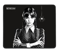 Mercredi Tapis De Souris Gaming 32 X 27 Cm - Surface Microfibre Antidérapante - Caoutchouc - Motif Araignée - Noir