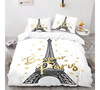 MercrI avec Taie d'oreiller 65X65Cm Parure De Lit Paris Tour Eiffel Housse De Couette 220X240Cm Confortable Housse De Couette 240X220 Microfibre