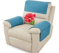 MeRcri Housse D'appui-Tête pour Meubles, Housse D'accoudoir, Canapé 2/1/3 Places avec Accoudoirs Housse de Protection pour Appuie-Tête de Chaise Inclinable (Color : Blue, Size : 3 Pieces(2xpocket))