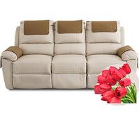 MeRcri Housse D'appui-Tête pour Meubles, Housse D'accoudoir, Canapé 2/1/3 Places avec Accoudoirs Housse de Protection pour Appuie-Tête de Chaise Inclinable (Color : Khaki, Size : 4 Pieces(2xpocket))