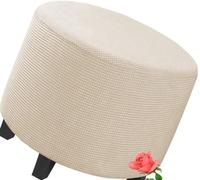 MeRcri Housse de Repose-Pieds Ronde Housse de Pouf en Velours, Housses de Tabouret Amovibles Anti-poussière Grande Housse de Pouf Extensible Housses de Repose-Pieds (Color : 009, Size : 50 cm)