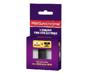 Mercurochrome 3 rouleaux pour râpe électrique, 3 unités