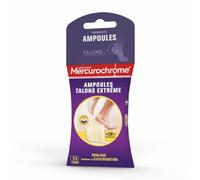 MERCUROCHROME 4 Pansements Ampoules Talons Extreme, Favorise Cicatrisation