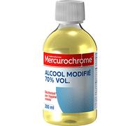 MERCUROCHROME - Alcool Modifié 70° - Nettoie et Désinfecte - Hygiène Cutanée - Application locale à l'aide d'une compresse stérile - 200mL - Fabriqué en France