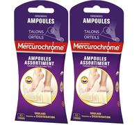 MERCUROCHROME - Assortiment pansements ampoules - 5 unités - 3 formats - Technologie Hydrocolloïde - Facilite la cicatrisation - Protège la zone de frottements - Effet seconde peau (Lot de 2)