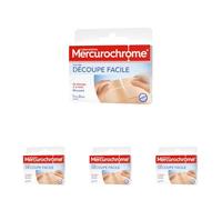 Mercurochrome - Bande Découpe Facile - Apporte Protection et Maintien - Pansements - Adaptable et Micro-Aéré pour une Utilisation Simple et Efficace - 1 Bande (Lot de 4)