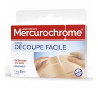 MERCUROCHROME Bande Découpe Facile - Sans Ciseaux - 1m x 6cm - 1 bande | Marque N°1 des Premiers Soins, Protection, Pansements, Adaptable, Microaéré, Utilisation Pratique - Adultes/ Enfant +2ans