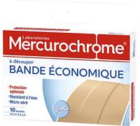 Mercurochrome Bande adhésive économique à découper résistante à l'eau micro-aérée 10 unités