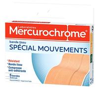 MERCUROCHROME - Bandes Tissu Spécial Mouvements Taille (10X6Cm) 5 Bandes - Lot De 3 - Offre Special