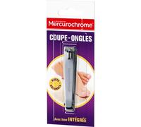 MERCUROCHROME - Coupe-Ongles - Mains et Pieds - Coupe et Lime Les Ongles - Adapté aux Ongles Durs et Epais - Garantit une Coupe Précise - Lime Intégrée - Acier