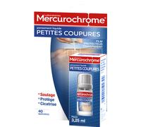 Mercurochrome Flacon pansement liquide coupures 3,25 ml - Transparent - Lot de 2