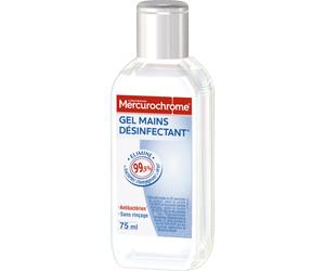 Mercurochrome Gel hydroalcolique en flacon de 75 ml - Gel mains désinfectant