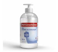 MERCUROCHROME Gel Hydroalcoolique MAXI - Efficace Bactéries/Virus - 500 ml | Marque N°1 des Premiers Soins, AntiBactérien, Désinfectant, Sans rinçage, Ne Colle pas, Séchage Rapide, Fabriqué en France