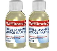 MERCUROCHROME - Huile d'Amande Douce Raffinée - Adoucissante et Nourissante - 100 ml (Lot de 2)
