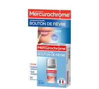 MERCUROCHROME - Pansement liquide Bouton de Fièvre - Technologie Filmogel - Soulage - Empêche la contamination - Favorise la cicatrisation - Flacon de 3ml - 24 applicateurs jetables