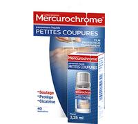 MERCUROCHROME - Pansement Liquide Petites Coupures - Forme un Film Protecteur Transparent - Soulage la douleur, Protège des agressions extérieures et Favorise la cicatrisation