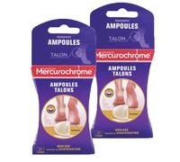 MERCUROCHROME Pansements ampoules grand format Mercurochrome, 2 étuis de 5 pansements