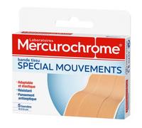 Mercurochrome Pansements Bande Tissu Spécial Mouvements 10cm x 6cm boite de 5