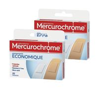 MERCUROCHROME Pansements économiques Mercurochrome, 2 boîtes de 20 pansements