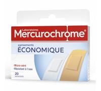 Mercurochrome – Pansements adhésifs économiques – Boîte de 20