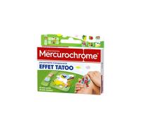 Mercurochrome - Pansements transparents effet tatoo - Boîte 12 - 2 tailles standard/genou - Étanches